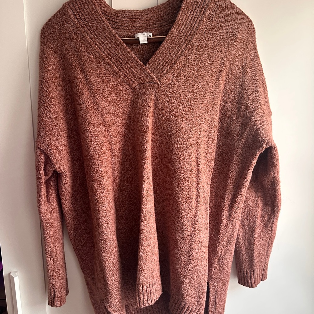 J. Jill Women's V-Neck Sweater in Warm Rust
